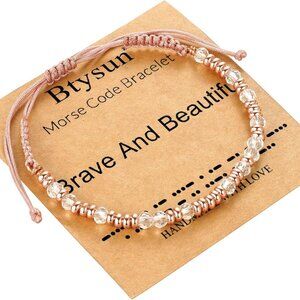 Women Stainless Steel Morse Code Bracelet Inspirational Gifts for Teens